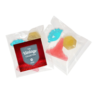 3pc Custom made gummy in a small bag with a full colour label
