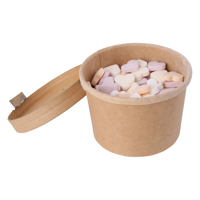 Kraft cardboard tub with fruit heart sweets (240ml)