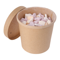 Kraft cardboard tub with fruit heart sweets (360ml)