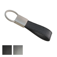 Carbon Fibre Effect Deluxe Mini Loop Key Fob with a Twist Action Ring.