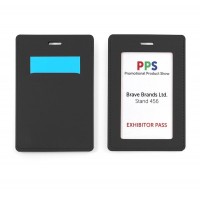 Belluno Colours PU  Landscape ID Card Holder for a Lanyard or Clip, with a Card slot to the rear.
