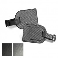 Carbon Fibre Effect Small Luggage Tag with Security Flap