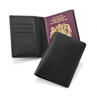 Hampton Black Leather Passport Wallet
