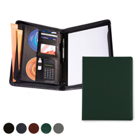 Hampton Leather A4 Deluxe Zipped Folder With Calculator