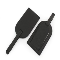 Black Biodegradable Large Luggage Tag in BioD a Biodegradable leather look material. 