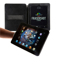 iPad Case with optional shoulder strap and a hand grip.