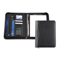 Black Houghton A4 Deluxe Zipped Ring Binder And Calculator