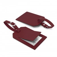 Rectangle Luggage Tag with Security Flap, in Belluno, a vegan coloured leatherette with a subtle grain.