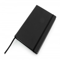 Recycled ELeather A5 Casebound Notebook with Elastic Strap, made in the UK in a choice of 8 colours.