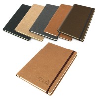 Palma Natural Recycled Leather  A5 Casebound Notebook with Elastic Strap in 5 colours