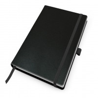 Hampton Leather A5 Casebound Notebook with Elastic Strap & Pen Loop, made in the UK in a choice of 6 colours.