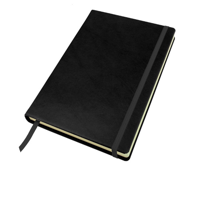 Richmond Deluxe Nappa Leather A5 Casebound Notebook with Elastic Strap and Envelope Pocket