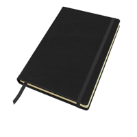 Sandringham Nappa Leather A5 Casebound Notebook with Elastic Strap and Envelope Pocket