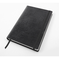 Saffiano textured A5 Casebound Notebook with Elastic Strap and Envelope Pocket