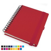 Deluxe A5 Wiro Notebook with Elastic Strap & Pen Loop in Torino vegan leather look PU.