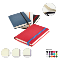 Pocket Casebound Notebook with Elastic Strap & Envelope Pocket in a choice of Belluno Colours