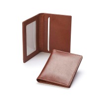  Accent Sandringham Nappa Leather Luxury Leather Card Case with Window Pocket, with accent stitching in a  choice of black, navy or brown.
