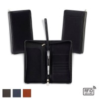 Accent Sandringham Nappa Leather Colours, Zipped Travel Wallet with RFID Protection