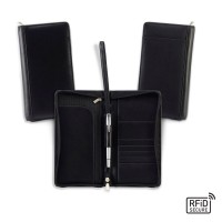 Sandringham Nappa Leather Zipped Travel Wallet with RFID Protection