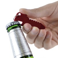 Metal Coloured Key Shaped Bottle Opener Keyring