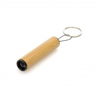 BEAM PROMOTIONAL BAMBOO AND PLASTIC LED TORCH KEYRING