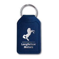 Small Rectangular Foil Blocked Recycled Bonded Leather Keyfob