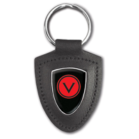 Templar shield shape genuine leather keyfob
