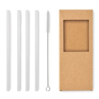 4 reusable glass straws