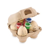 Wooden eggs painting set