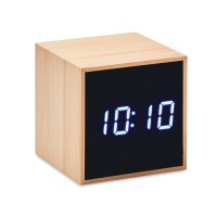 LED alarm clock bamboo casing
