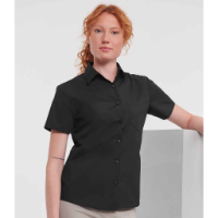 Russell Collection Ladies Short Sleeve Easy Care Poplin Shirt