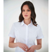 Brook Taverner Ladies Soave Short Sleeve Poplin Shirt