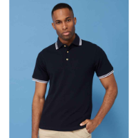 Henbury Contrast Double Tipped Cotton Piqué Polo Shirt