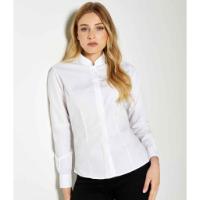 Kustom Kit Ladies Long Sleeve Tailored Mandarin Collar Shirt