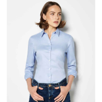 Kustom Kit Ladies Long Sleeve Tailored Stretch Oxford Shirt