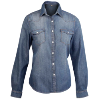 Kariban Ladies Long Sleeve Denim Shirt