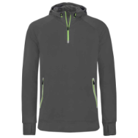 Proact Zip Neck Hooded Sweatshirt