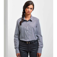 Premier Ladies Gingham Long Sleeve Shirt