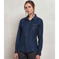 Premier Ladies Jeans Stitch Denim Shirt