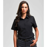 Premier Ladies Short Sleeve Stretch Fit Poplin Shirt