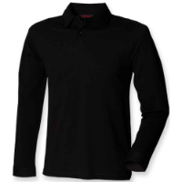 SF Men Long Sleeve Stretch Polo Shirt