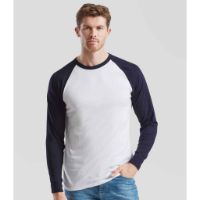 Fruit Of The Loom Contrast Long Sleeve Baseball T-Shirt