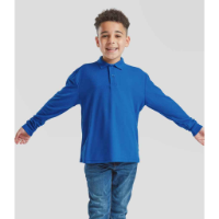 Fruit Of The Loom Kids Long Sleeve Poly/Cotton Piqué Polo Shirt