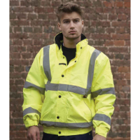 Warrior Hi-Vis Fleece Lined Bomber Jacket