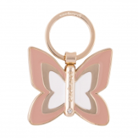 The Pontia Keyring Is A Bicolor Enamel  Butterfly Shape. It Is Decorated With A Refined Zircon Stone