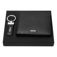 Set Classic Grained Black (key Ring & Wallet)