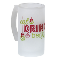 PRINTED GLASS STEIN MUG