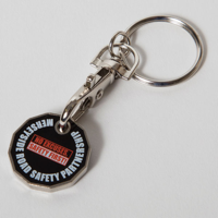 G098 Printed Trolley Coin Key Ring - 1 Colour