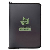 Eco-Eco A4 50% Recycled 30 Pocket Black Zipped Display Book (UK Stock)