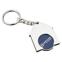 House Shaped Trolley Coin Keyring (Full Colour Print)